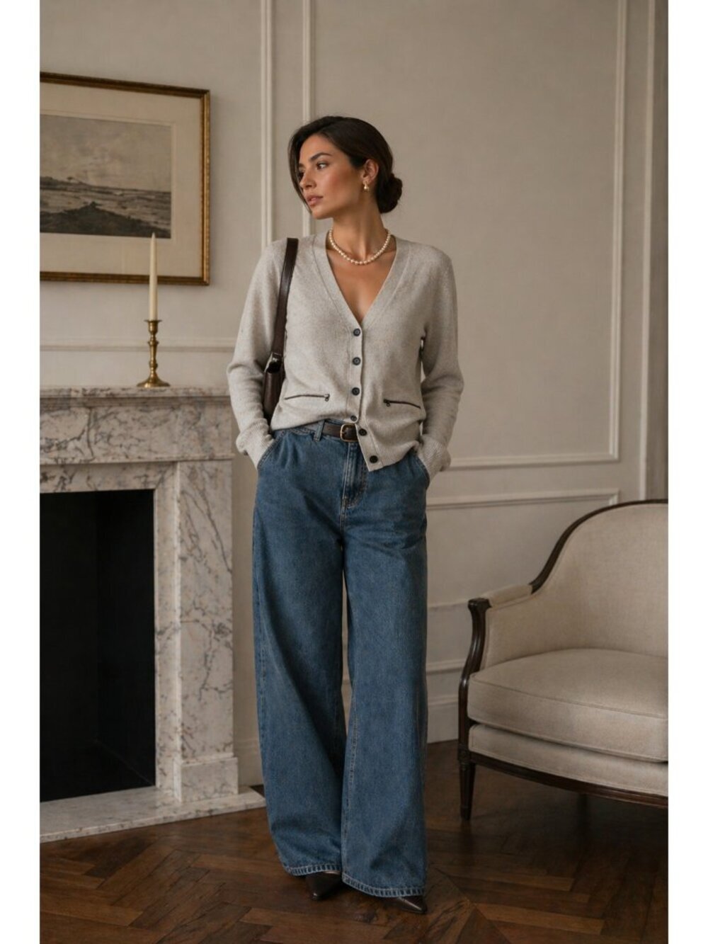J.Crew Women’s 100% Cashmere Cardigan Gray Size S Zip Pocket Button Front Soft - Picture 9 of 9
